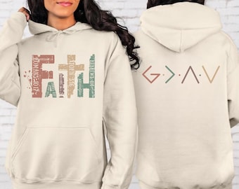 God Is Greater Than The Highs And Lows Sweatshirt, Back and Front Hoodie, Christian Sweatshirt, Religious Hoodie, Retro Tee, Gift Christian