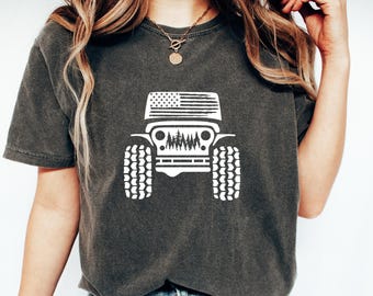 Comfort Colors American offroad forest shirt, USA Flag, US Offroad, 4WD