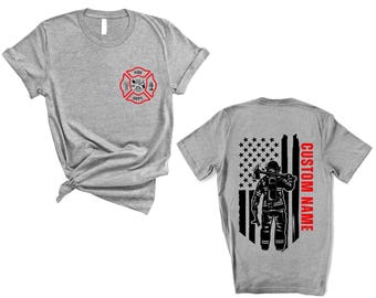 Custom Last Name Firefighter Shirt: Heavyweight Fire Department Gift
