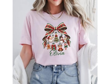 Custom Retro Santa And Friends Christmas Shirt, Vintage Holiday Graphic Tee