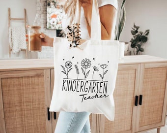 Kindergarten Teacher Tote Bag, Teacher Gift Bag, Teacher Appreciation Gift, School Tote Bag, Teacher Doodles, Teacher Life, Gift for Teacher