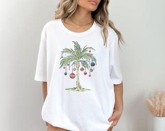 Christmas in July Shirt, Tropical Christmas, Aloha Christmas, Santa Shirt, Xmas Holiday Beach Tee, Santa July Hawaiian Shirt