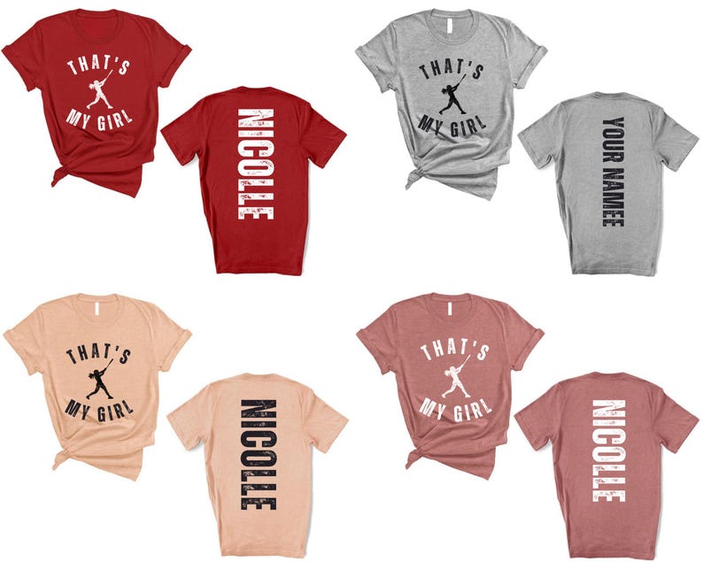Personalized Softball Mom Shirt, That's My Girl Custom Name Tee image 7