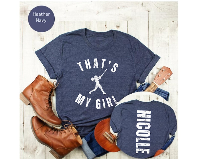 Personalized Softball Mom Shirt, That's My Girl Custom Name Tee image 5