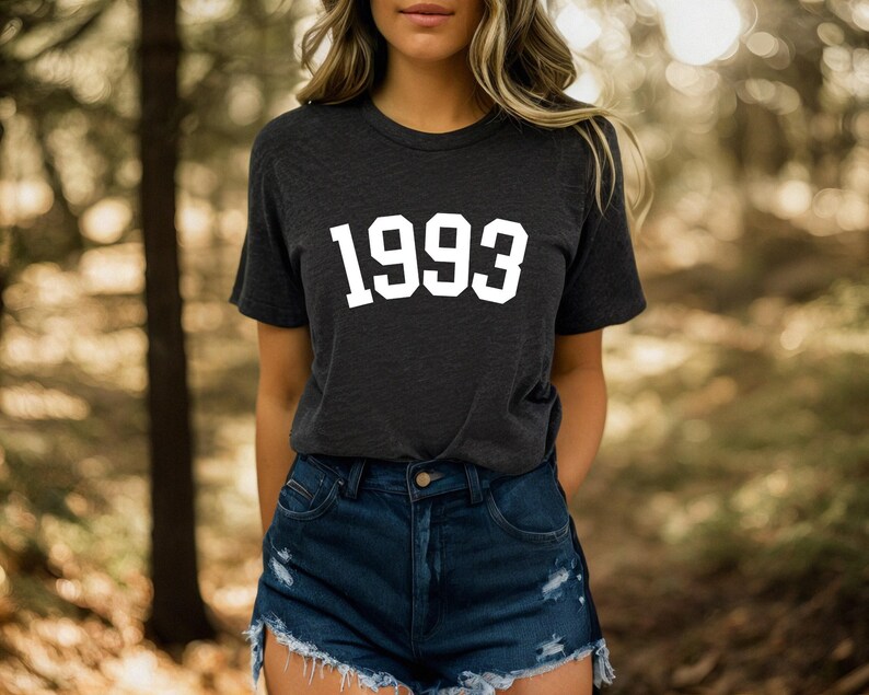 Custom Birth Year Shirt, 30th Birthday Shirt, 1995 Birth Year Number Shirt, Birthday Gift for Women, Birthday Shirt Gift 1993 image 4