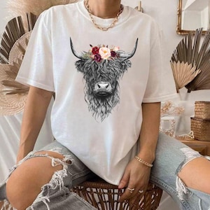 Cute Cow Shirt, Cow Shirt For Mom, Highland Cow Shirt, Cow Gifts For Her, Heifer Shirt, Farm T-shirt, Ranch Tee, Farmer