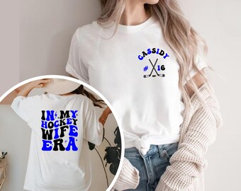 Custom In My Hockey Wife Era Shirt, Personalized Hockey Wife, Retro Game Day Tee, Ice Hockey, Proud Hockey Wife Gift