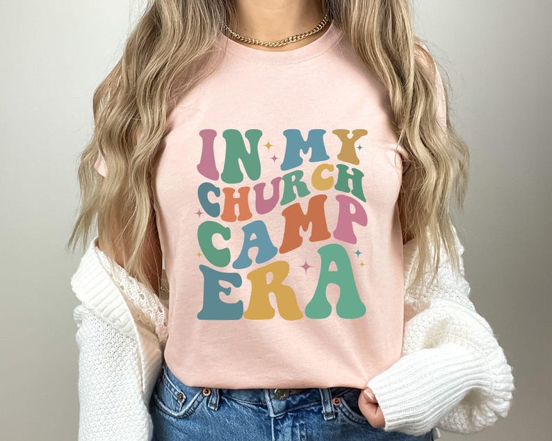 In My Church Camp Era Shirt, Summer Scout Shirt, Camping Shirt, Summer Vacation Shirt, Retro Groovy Church Camp Shirt, Camping Lover Shirt image 4