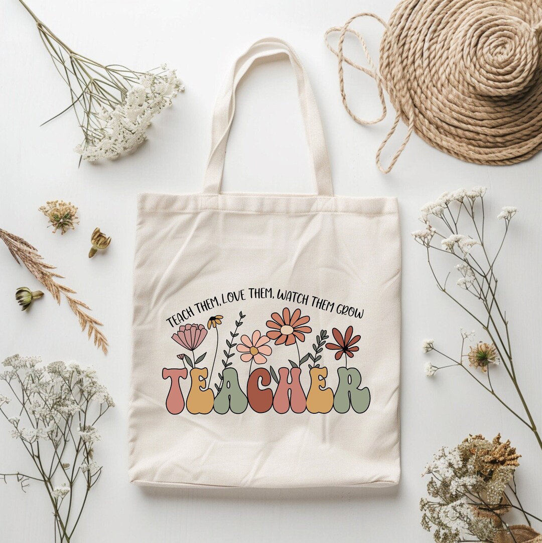 Floral Teacher Tote Bag, Teacher Gifts for Teacher Appreciation Gift ...