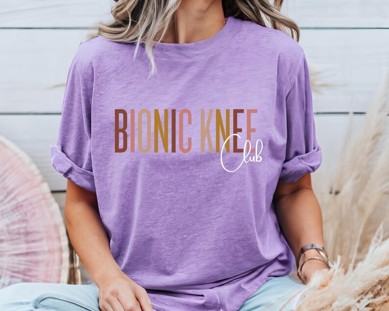 Comfort Colors Bionic Knee Club Shirt for Knee Replacement Gift ...
