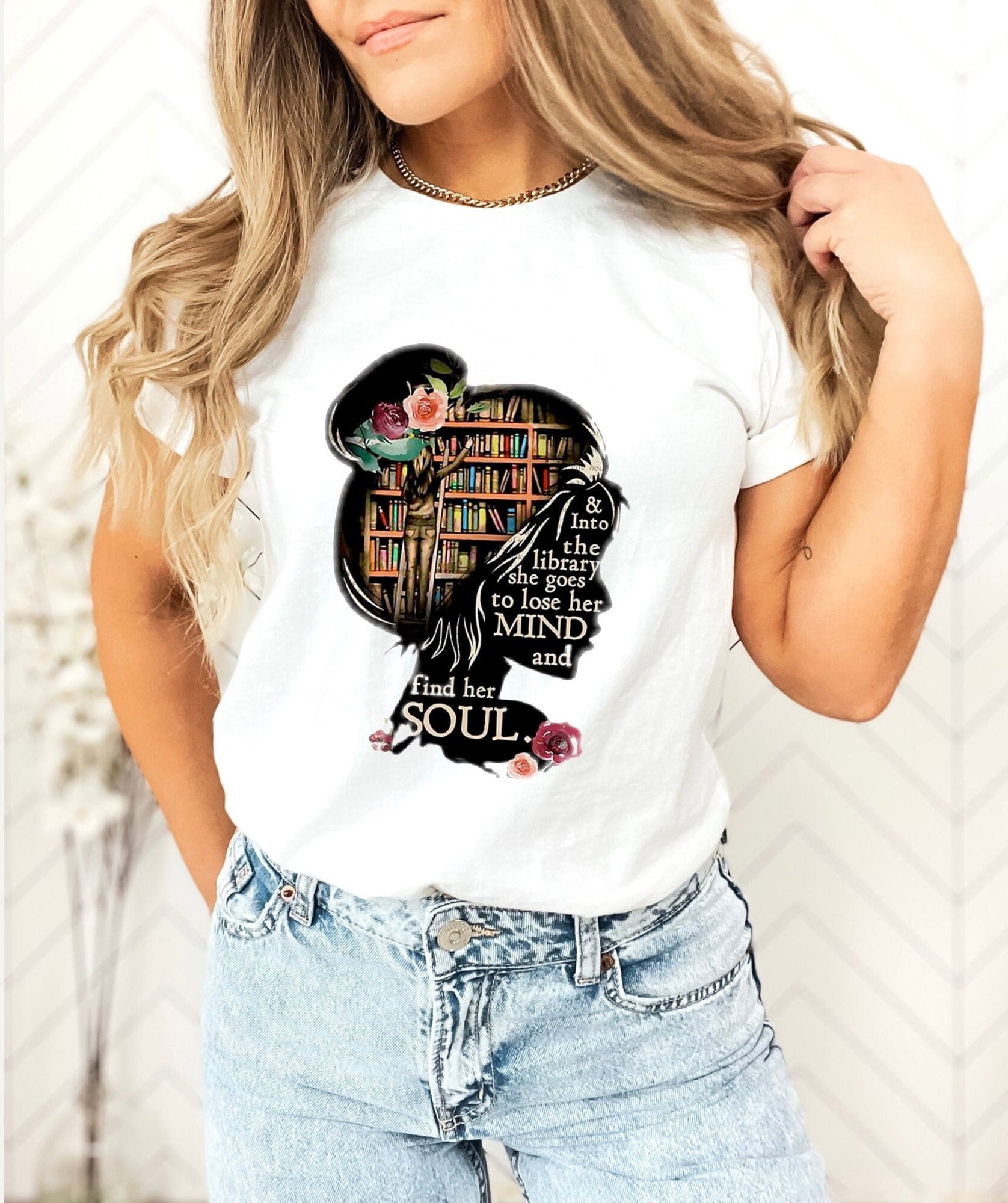 and into the library she goes to lose her mind and find her soul NO Books Shirt, Read Banned Books, Teacher Librarian Gift T-shirt