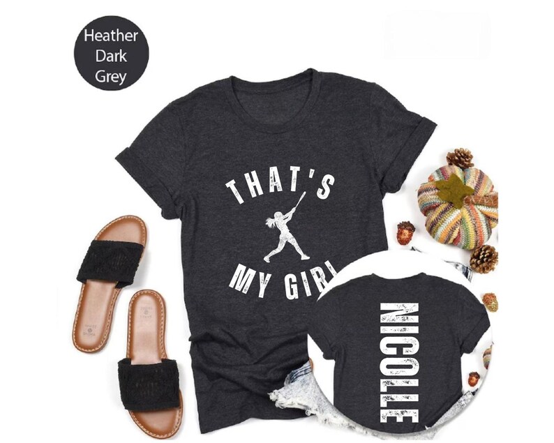 Personalized Softball Mom Shirt, That's My Girl Custom Name Tee image 3
