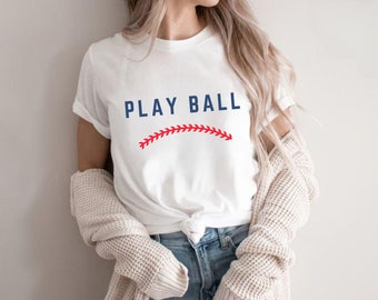 Play Ball Shirt, Game Day Shirt, Baseball Game Fan Shirt for Her, Cute Baseball Shirt for Women