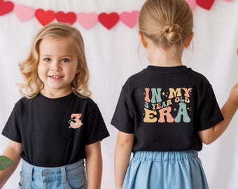 Personalized 3rd Birthday Toddler Shirt, In My Three Year Old Era, Kids Party Tee