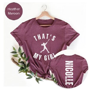 Personalized Softball Mom Shirt, That's My Girl Custom Name Tee image 4