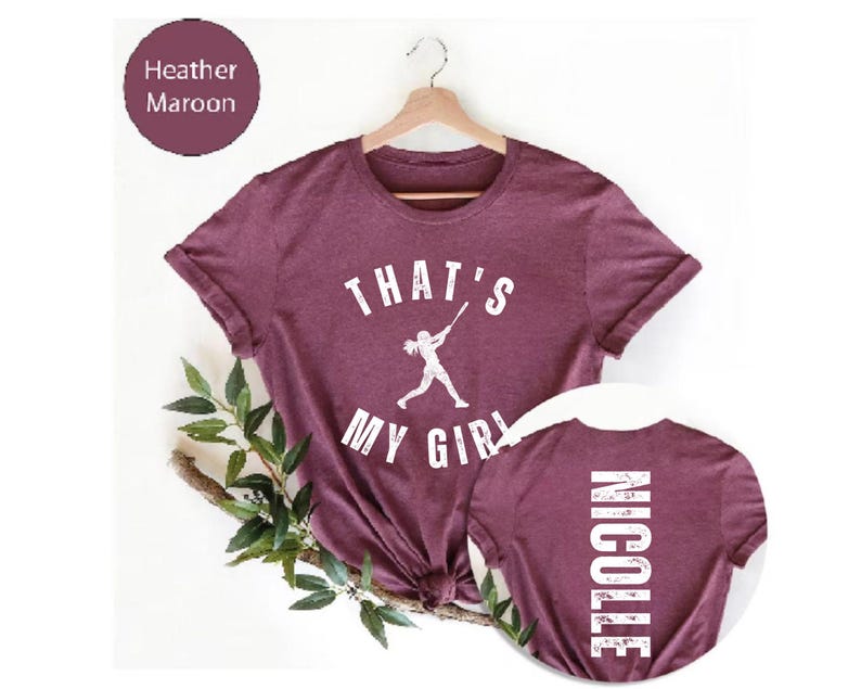 Personalized Softball Mom Shirt, That's My Girl Custom Name Tee image 4