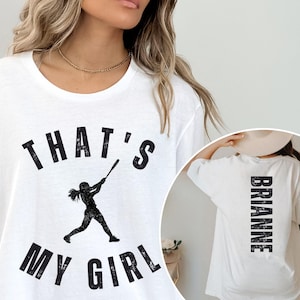 Personalized Softball Mom Shirt, That's My Girl Custom Name Tee image 1