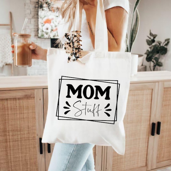 Mom Stuff Tote Bag, Jumbo Canvas Tote Bag, Happy Mothers Day Shopping Bag, Mom Stuff Tote Bag, Mama Tote Bag