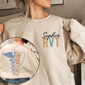 Personalized RVT Sweat, Registered veterinary technician Sweat Gift, RVT, Nurse Appreciation, Gift Nurse Sweatshirt, Future RVT Hoodie Gift