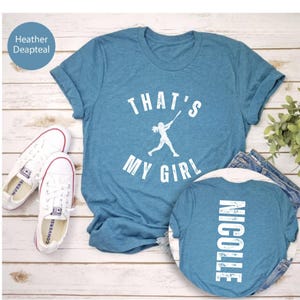 Personalized Softball Mom Shirt, That's My Girl Custom Name Tee image 6