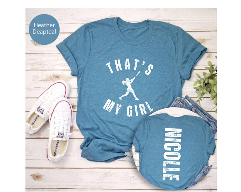 Personalized Softball Mom Shirt, That's My Girl Custom Name Tee image 6