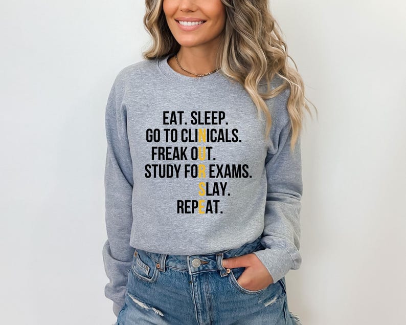 Custom Nursing School Sweatshirt, Nursing School Gift, Funny Nursing School Sweat, Nursing Student Sweat, Nursing Student Gift, Future Nurse bild 8