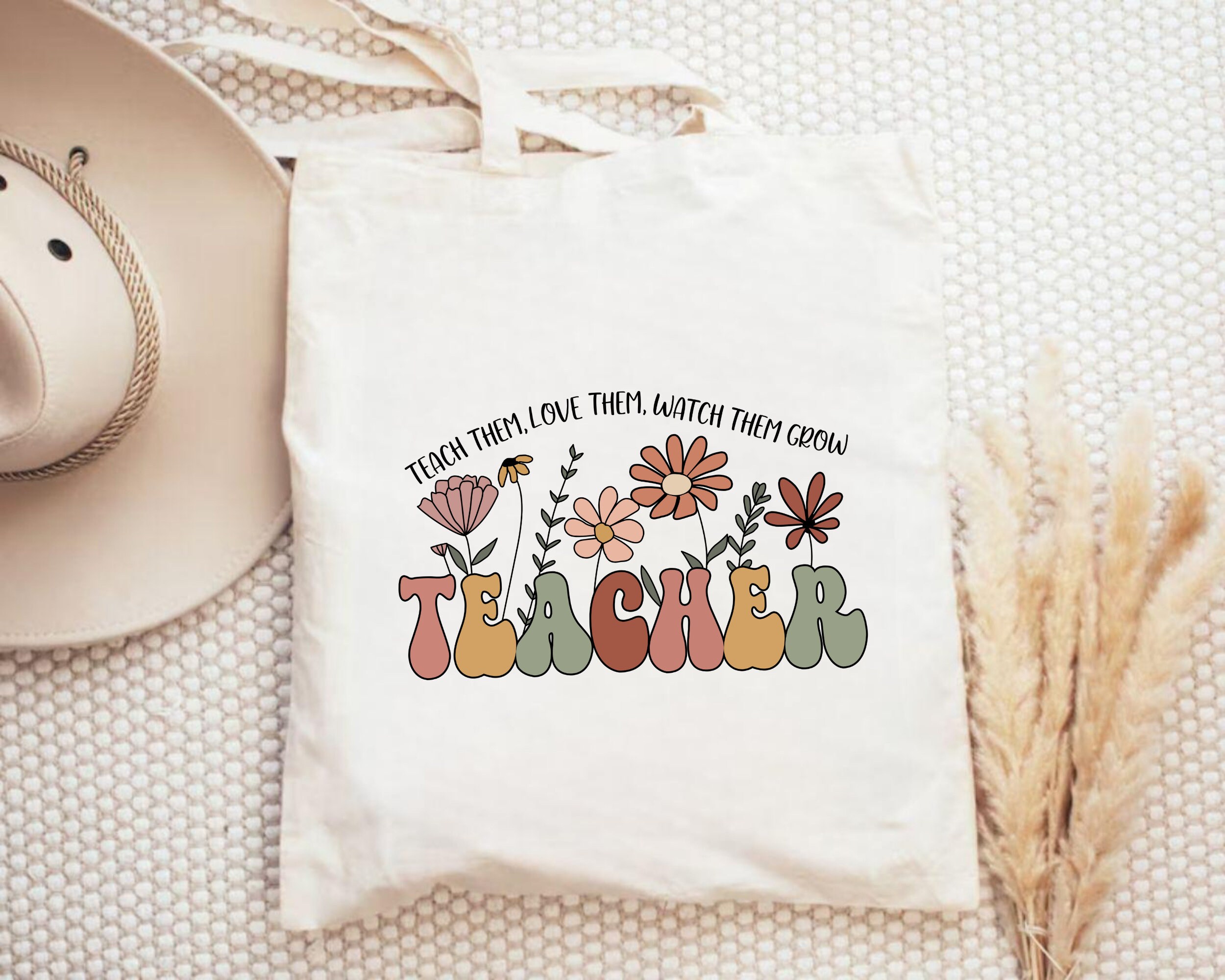 Floral Teacher Tote Bag, Teacher Gifts for Teacher Appreciation Gift ...