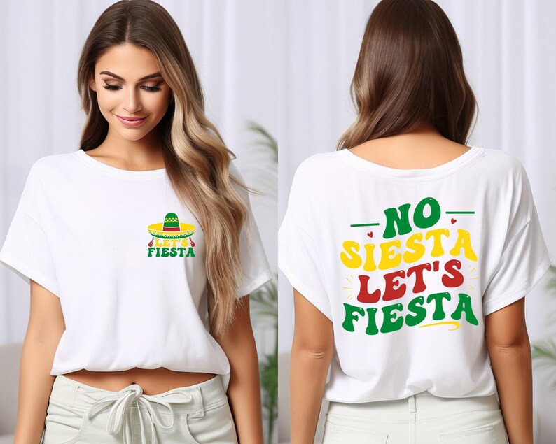 No Siesta Lets Fiesta Shirt, Cinco De Mayo Family Outfit image 5