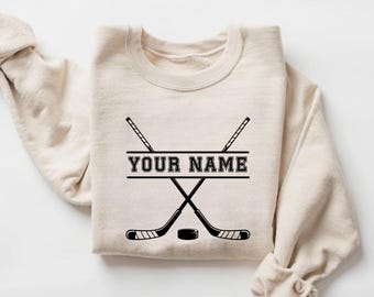 Custom Hockey Name Sweatshirt: Hockey Lover Gift Hoodie