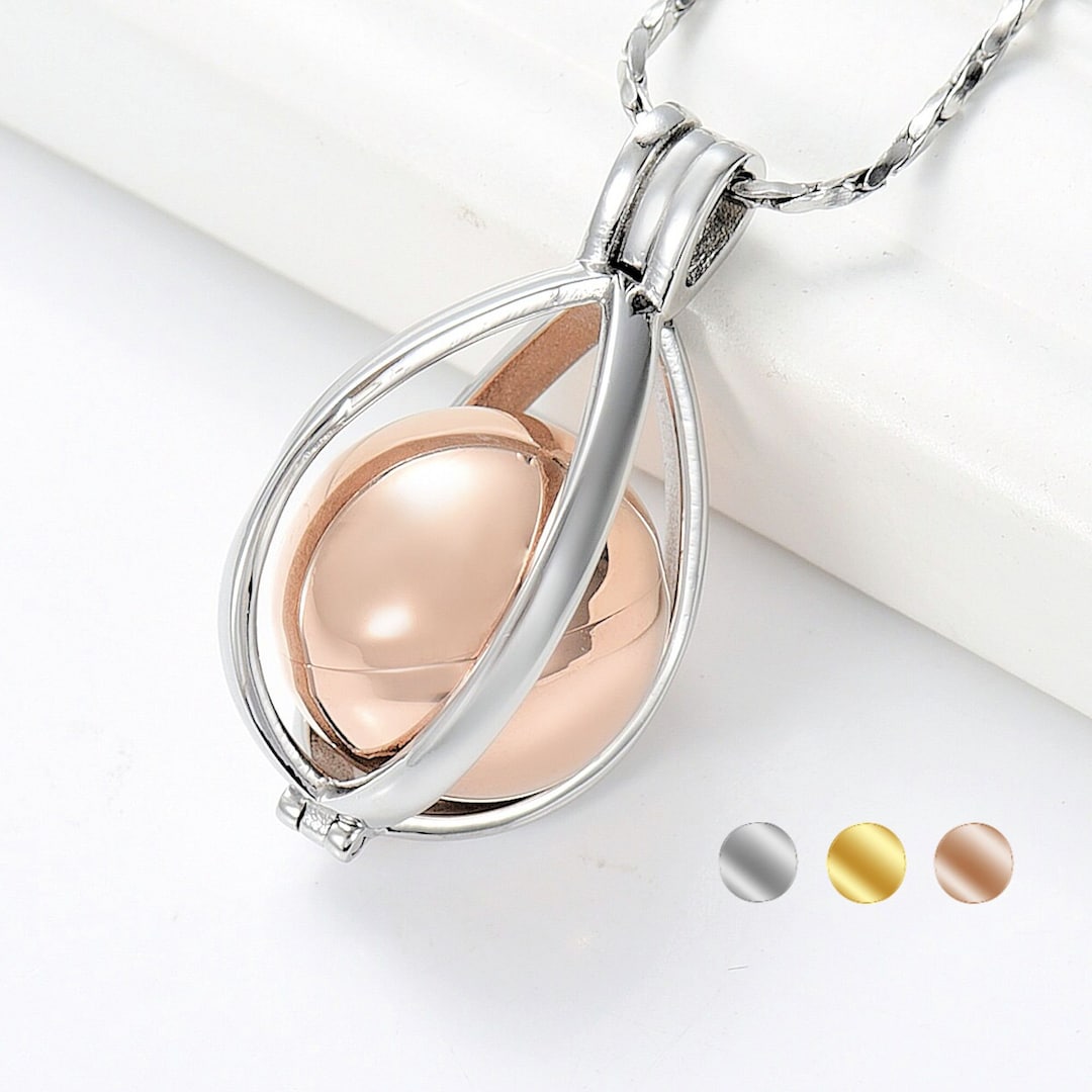 QGJNSGC Collier urne pour cendres, bijou de crémation en forme de