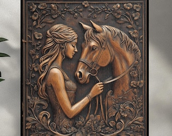 Horse Girl Jigsaw, Wood Carved Effect Equestrian Puzzle, Horse Lover Gifts, Barn Decor Gift, Farmhouse Wall Art, Unique Horse Gift For Her
