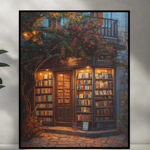 Hidden Bookstore Puzzle, Cozy Autumn Bookshop Jigsaw, Warm Literary Escape, Book Lover Gift, Charming Parisian Street Scene Art, Wall Art