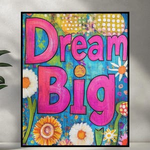 Dream Big Puzzle, Motivational Inspiring Jigsaw for Teachers, Fun Colorful Student Classroom Decor Activity, Self Care Wellness Art Gift