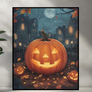 Pumpkin Halloween Puzzle, Cozy Jack o Lantern Jigsaw, Fall Decor, Spooky Season Puzzle, Autumn Puzzle Gift, October Fun Gift for Kids