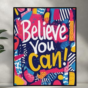 Believe You Can Puzzle, Motivational Inspiring Jigsaw for Teachers, Fun Student Classroom Decor Activity, Colorful Self Care Wellness Gift
