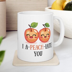 Peach Mug, Appreciation Gift, Peach Pun, Cute Peach Gift, Friend Gift, Thank You Gift, I Apeachiate You, Cute Coffee Cup, Coworker Gift Idea