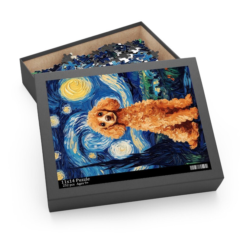 Poodle Starry Night Art Jigsaw Puzzle 120/252/500 Piece Poodle Puzzle ...