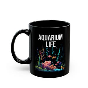 Aquarium Life Mug, Fish Cup, Fishkeeper Mug, Colorful Neon Black Fish Mug, Fish Lover Gift, Aquascaping Mug, Fish Tank Hobby Gift, Cool Fish