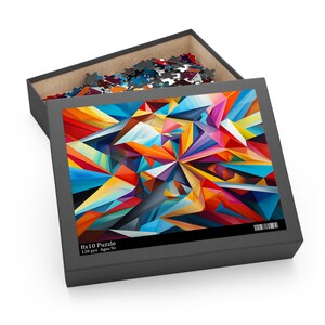 Abstract Geometric Puzzle, Colorful Shape Puzzle, Abstract Art Puzzle, Unique Cool Decor Puzzle, Beautiful Unique Puzzle Gift, Adult Puzzle