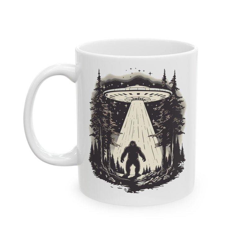 Sasquatch Mug, Alien Mug, Bigfoot Mug, UFO Mug, Paranormal Mug, Outdoor Mugs, Camping Lover Mug, Sci Fi Mug, Nature Gift, Bigfoot Cup image 4