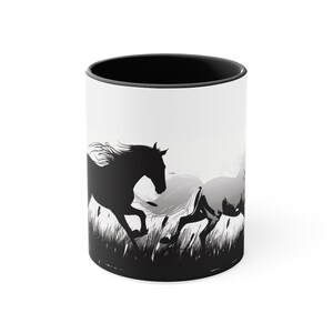 Black and White Horse Mug, Horse Mug, Horse Gift, Minimalist Coffee Cup, Gift for Horse Lover, Modern Horse Mug, Gift for Her, Unique Mugs