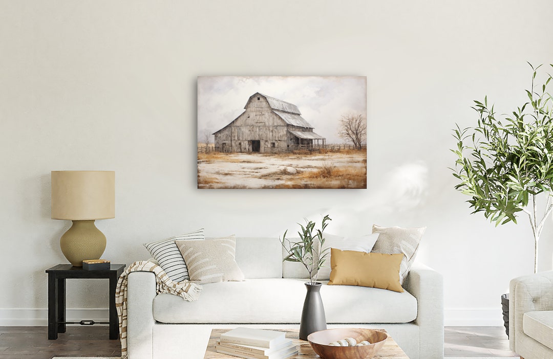 Rustic Barn Canvas Art, Farmhouse Wall Art, Old Barn Canvas Print, Barn