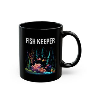 Fish Keeper Mug, Aquarium Mug, Fish Cup, Colorful Neon Black Fish Mug, Fish Lover Gift, Aquascaping Mug, Fish Tank Hobby Gift, Cool Fish