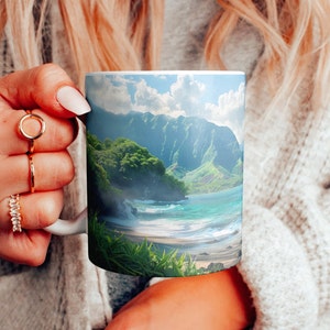 Hawaii Mug, Hawaii Gift, Hawaii Art Mug, Travel to Hawaii Souvenir, Hawaii Cup, Hawaii Tea Cup, Hawaii Lover Gift, Hawaii Painting Mug