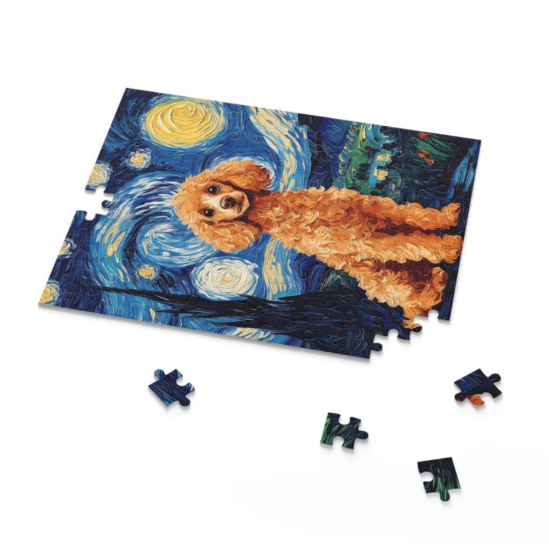 Poodle Starry Night Art Jigsaw Puzzle 120/252/500 Piece Poodle Puzzle ...