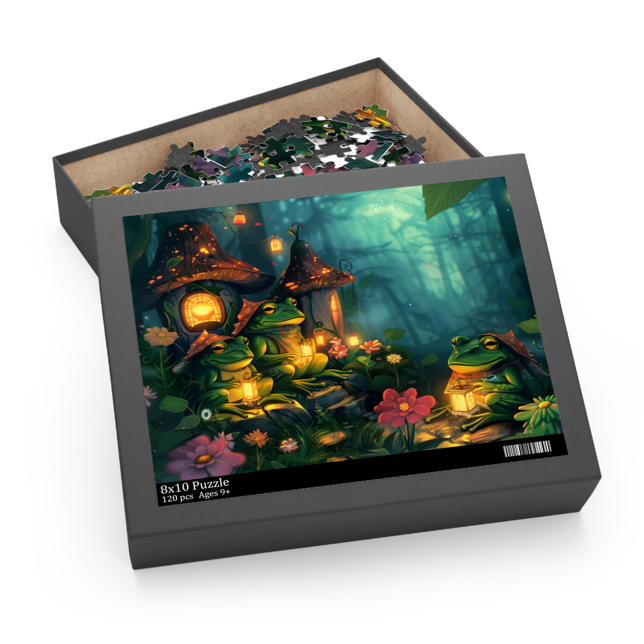 Enchanted Mushroom Village 1000 Piece Puzzle For Adults | Fantasy Forest Jigsaw Puzzle | 23.85x23.85 Inches, Includes Poster