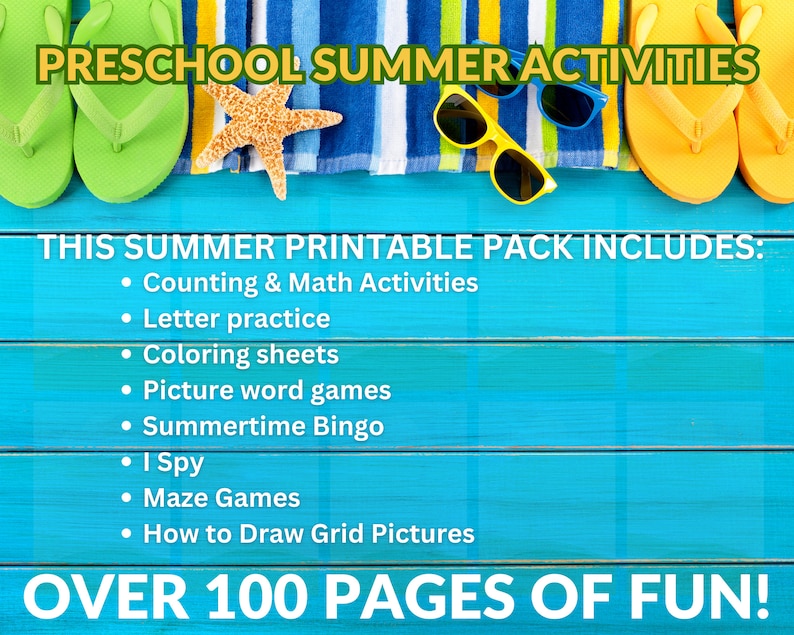 Preschool Summer Activity Printable, Summer Games, Printable Worksheets ...