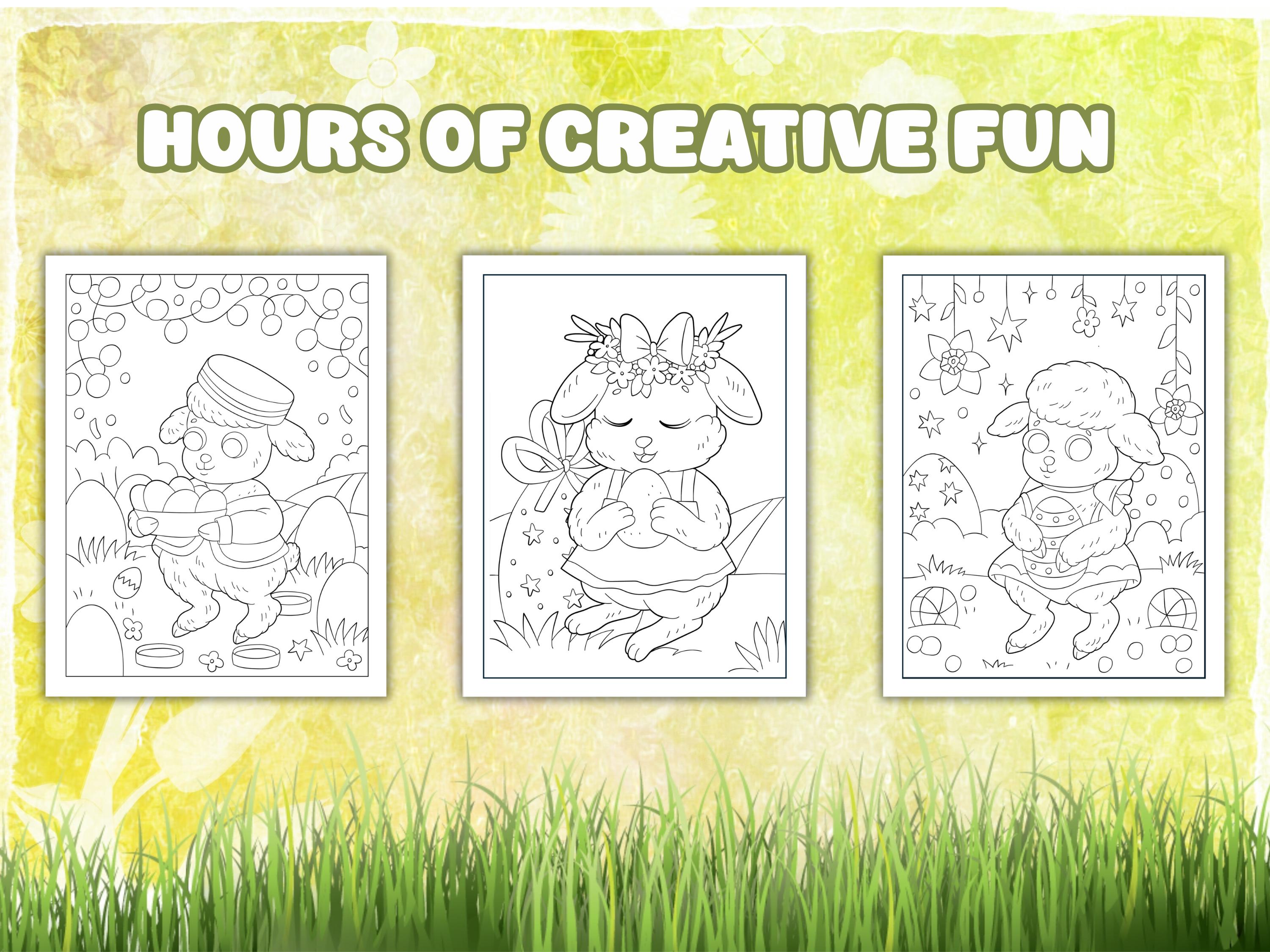 Easter Coloring Pages for Kids, Spring Coloring Sheets Printable, Cute ...