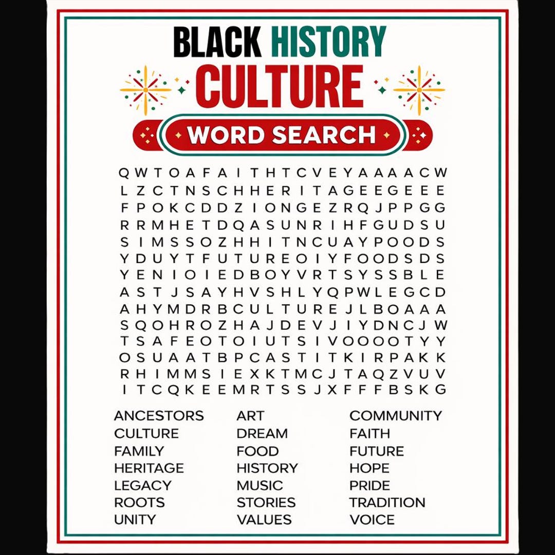 Black History Month Word Search | 10 Printable Puzzles (PDF Download ...