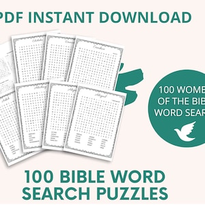 Large Print Bible Word Search: 100 Women Puzzles (PDF Pattern)